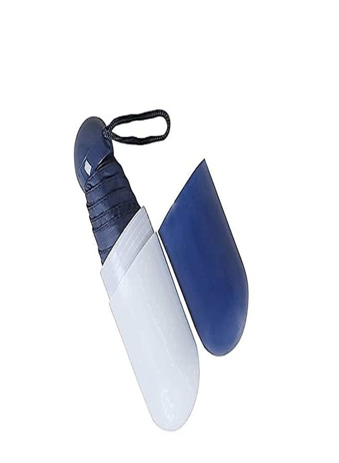 APURK UV Protection tablet umbrella capsule umbrella For Rain Windproof & Sun Protection Features, 4 Folding Compact Capsule Case For Men Women Kids (navy blue) - Image 1